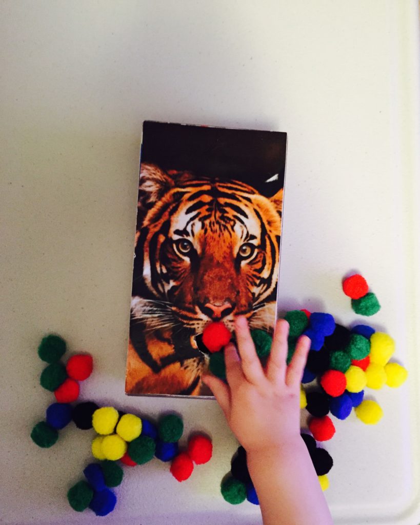 Tiger sorting activity for toddlers