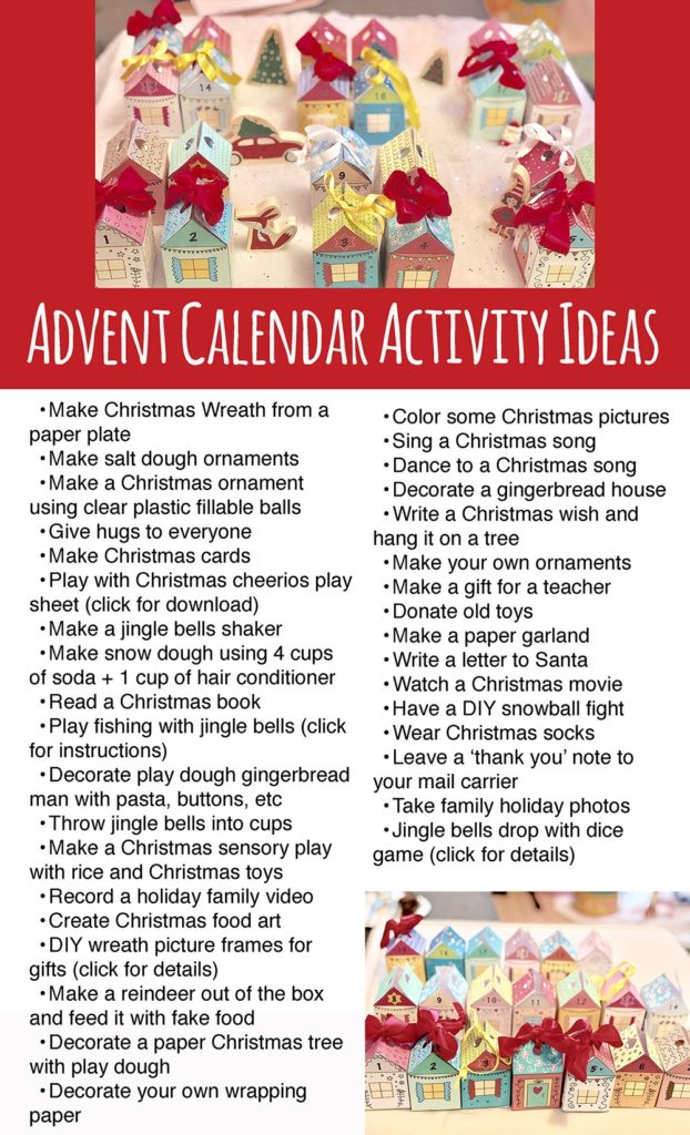 Advent calendar activities, advent calendar activity ideas, christmas activities, advent calendar list, christmas activities, winter activities, christmas village, DIY advent calendar