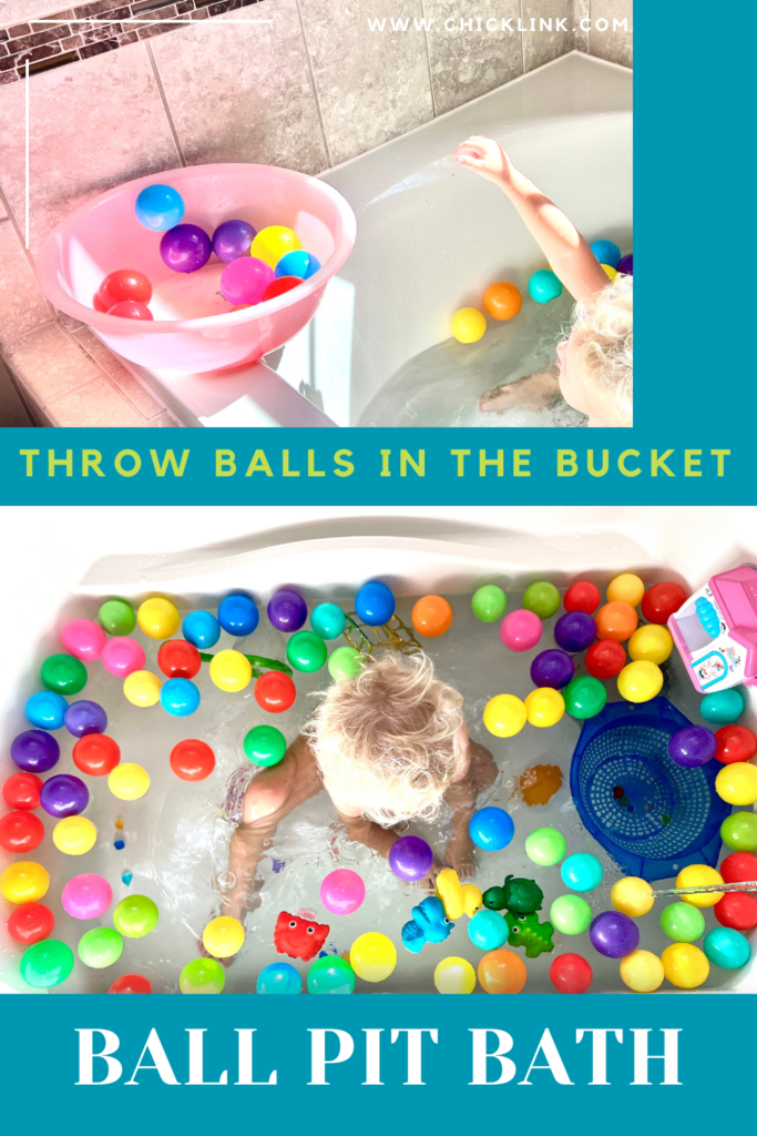ball pit bath, bath play, bath activities, bath time, bath time activities, bath time fun, bath activities for kids, things to do in the bath with kids, bath play ideas, bath ball pit, bath activities for toddlers