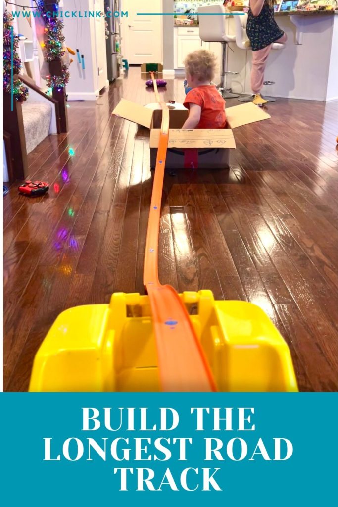 build the longest road track, car activities, car play ideas, car play, car themed activities, toddler activities, kids activities, kids play ideas at home, transportation activities, transportation play ideas, hot wheels play